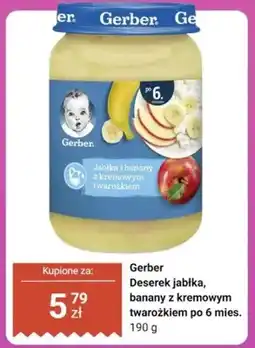 Biedronka Deserek Gerber jabłka, banany z kremowym twarożkiem po 6 mies oferta