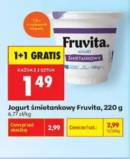 Biedronka Jogurt śmietankowy Fruvita oferta