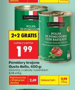 Biedronka Pomidory krojone z bazylią Gusto Bello oferta