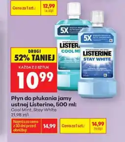 Biedronka Płyn do płukania jamy ustnej Listerine Stay White oferta