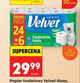 Biedronka Papier toaletowy Velvet Aloes 30-pak oferta