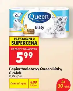 Biedronka Papier toaletowy Queen Biały 8-pak oferta