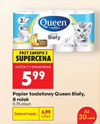 Biedronka Papier toaletowy Queen Biały 8-pak oferta