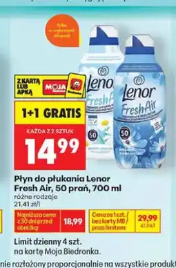 Biedronka Płyn do płukania tkanin Lenor Fresh Air Sensitive oferta
