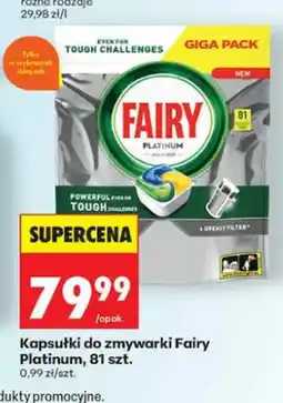 Biedronka Kapsułki do zmywarki Fairy Platinum 81-pak oferta
