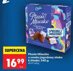 Biedronka Ptasie Mleczko o smaku jagodowy shake E.Wedel oferta