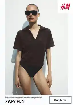 H&M Top polo o wyglądzie szydełkowej robótki H&M oferta