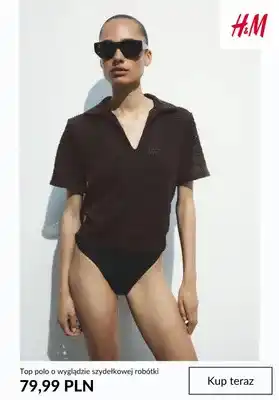 Top polo o wyglądzie szydełkowej robótki H&M