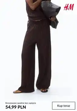 H&M Spodnie kreszowane bez zapięcia H&M oferta