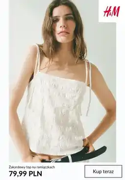H&M Żakardowy top na ramiączkach H&M oferta
