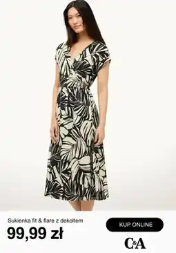C&A Sukienka fit & flare z dekoltem C&A oferta