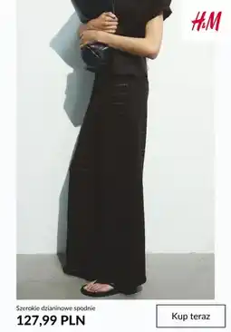 H&M Szerokie dzianinowe spodnie H&M oferta