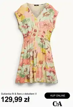 C&A Sukienka fit & flare z dekoltem V C&A oferta
