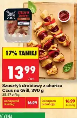 Biedronka Czas na Grill Szaszłyk drobiowy z chorizo oferta