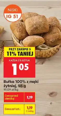 Biedronka Bułka 100% z mąki żytniej oferta