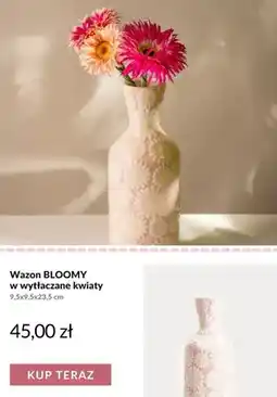 Homla Wazon Bloomy w wytłaczane kwiaty 9,5x9,5x23,5 cm oferta