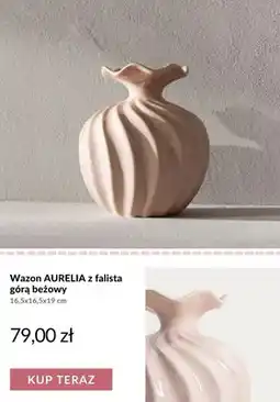 Homla Wazon AURELIA z falistą górą beżowy 16,5x16,5x19 cm oferta