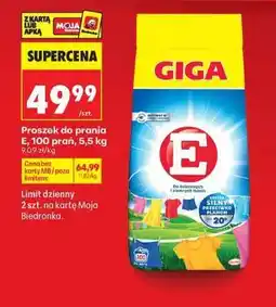 Biedronka Proszek do prania E, 100 prań, 5,5 kg oferta