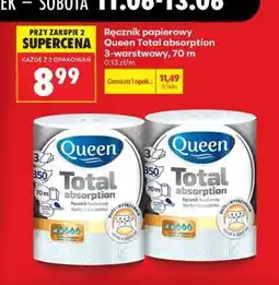 Biedronka Ręcznik papierowy Queen Total absorption 3-warstwowy, 70 m oferta