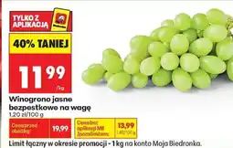 Biedronka Winogrono jasne bezpestkowe na wagę oferta