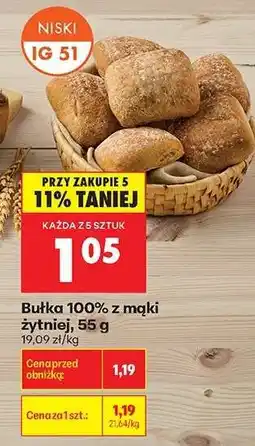 Biedronka Bułka 100 % z mąki żytniej 55 g oferta