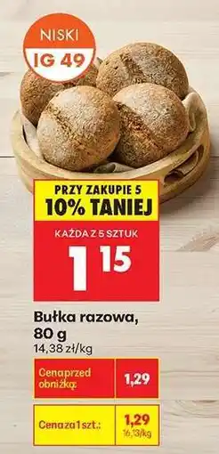 Biedronka Bułka razowa 80 g oferta