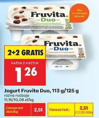 Biedronka Jogurt Fruvita Duo, 113 g/125 g oferta