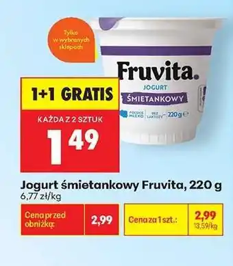 Biedronka Jogurt śmietankowy Fruvita, 220 g oferta