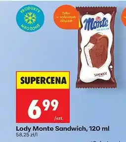 Biedronka Lody Monte Sandwich, 120 ml oferta