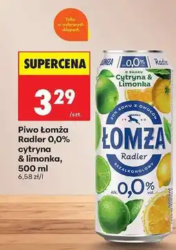 Biedronka Piwo Łomża Radler 0,0% cytryna & limonka, 500 ml oferta