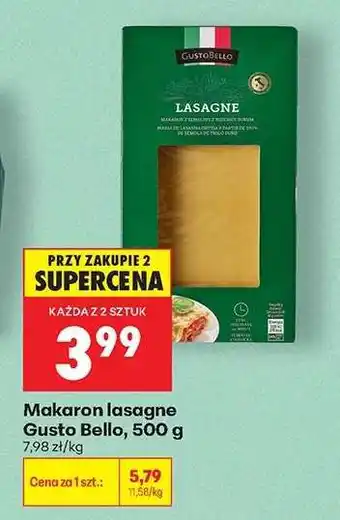 Biedronka Makaron lasagne Gusto Bello 500 g oferta