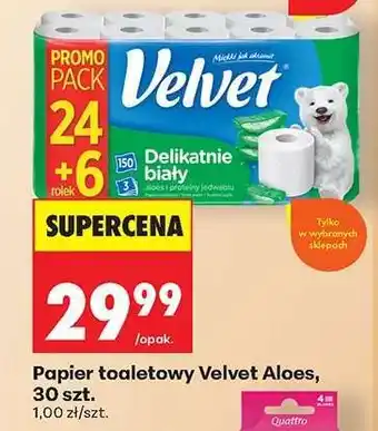 Biedronka Papier toaletowy Velvet Aloes, 30 szt oferta
