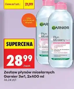 Biedronka Zestaw płynów micelarnych Garnier 3w1, 2x400 ml oferta