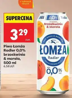 Biedronka Piwo Łomża Radler 0,0% brzoskwinia & morela, 500 ml oferta