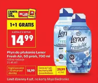 Biedronka Płyn do płukania Lenor Fresh Air, 50 prań, 700 ml oferta