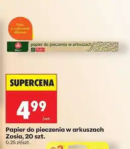 Biedronka Papier do pieczenia w arkuszach Zosia, 20 szt oferta
