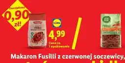 Lidl Makaron Fusilli z czerwonej soczewicy oferta