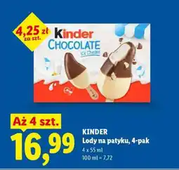 Lidl KINDER Lody na patyku, 4-pak oferta