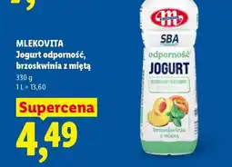 Lidl MLEKOVITA Jogurt odporność, brzoskwinia z miętą oferta
