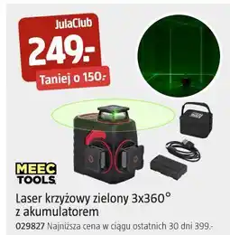 Jula MEEC TOOLS Laser krzyżowy zielony 3x360° z akumulatorem oferta