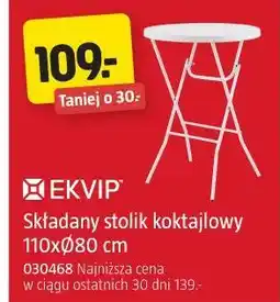 Jula EKVIP Składany stolik koktajlowy 110xØ80 cm oferta