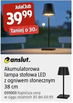 Jula Anslut Akumulatorowa lampa stołowa LED z ogniwem słonecznym 38 cm oferta
