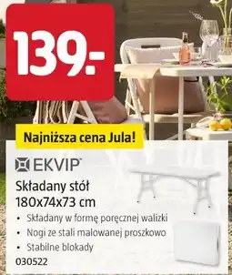 Jula EKVIP Składany stół 180x74x73 cm oferta