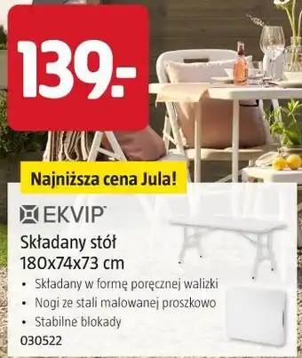 EKVIP Składany stół 180x74x73 cm