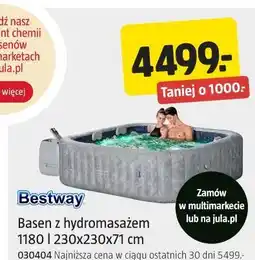 Jula Bestway Basen z hydromasażem 1180 | 230x230x71 cm oferta