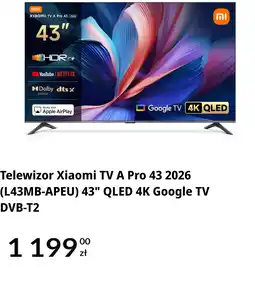 RTV EURO AGD Telewizor Xiaomi TV A Pro 43 2026 (L43MB-APEU) 43 QLED 4K Google TV DVB-T2 oferta