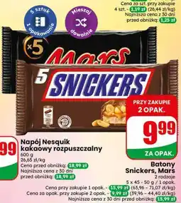 Dino Batony Snickers, Mars 2 rodzaje oferta