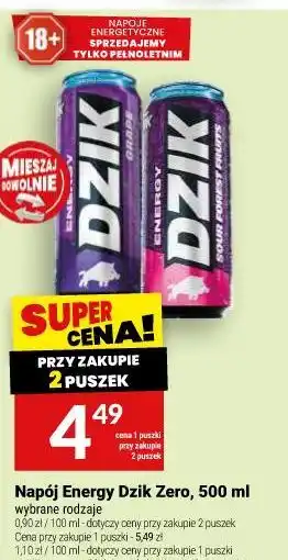 Twój Market Napój Energy Dzik Zero oferta