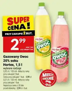 Twój Market Gazowany Owoc 20% soku Hortex oferta