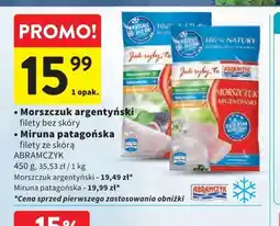 Intermarche Morszczuk argentyński filety bez skóry / Miruna patagońska filety ze skórą oferta